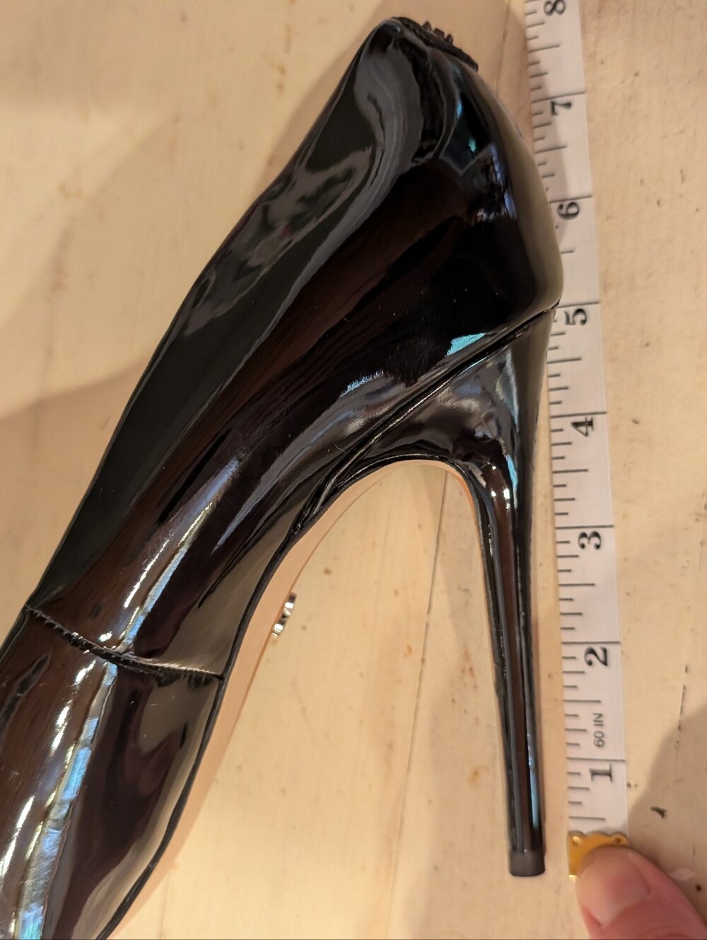 Sam Edelman Black Patent Pointed-Toe Stiletto Heels Sz 8.5 - Picture 9 of 13